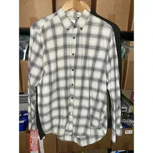 Five Four Montello Button Down Shirt Gray Men‎ Size Large Tartan 100% Cotton